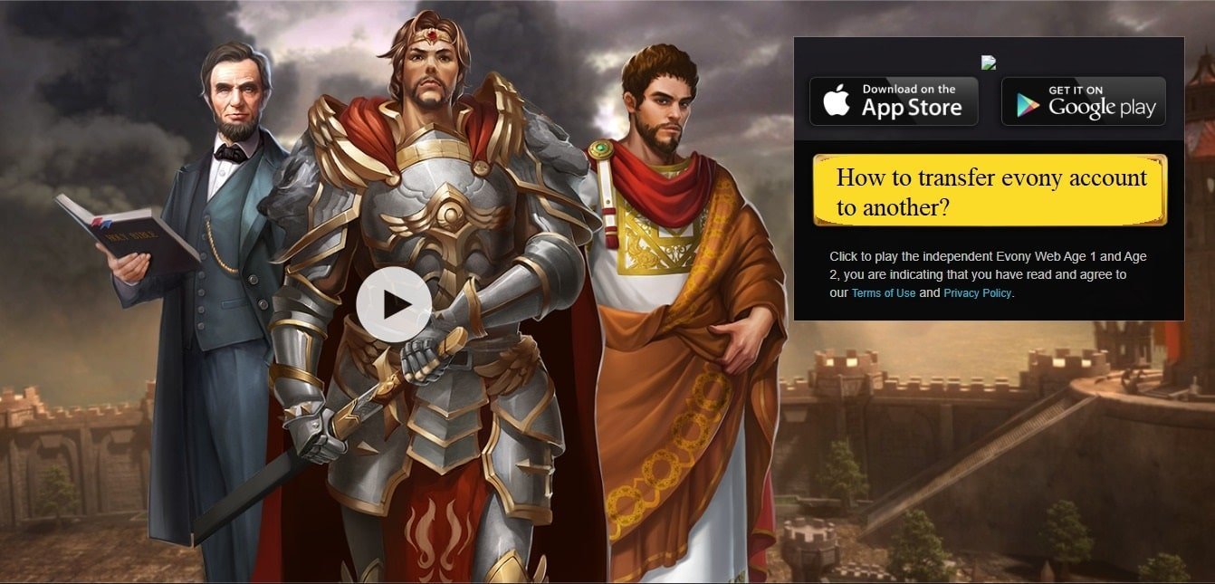 How to transfer evony account to another